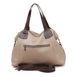 Kit bolsa grande e mini couro legítimo nude com alça marrom ref:DM-01A 