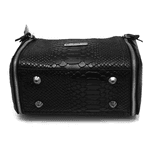 Bolsa pequena couro legítimo croco preta ref:DM-07CR