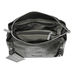 Bolsa pequena couro legítimo croco preta ref:DM-07CR