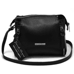 Bolsa Feminina Couro Legitimo Pequena Transversal Preta Ref:DM-07