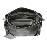 Bolsa Feminina Couro Legitimo Pequena Transversal Preta Ref:DM-07