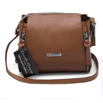 Bolsa Feminina Couro Legitimo Pequena Transversal caramelo Ref:DM-07