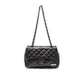Bolsa Feminina Média couro legítimo preta REF:DM-17M