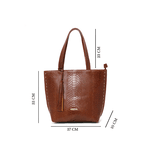 Kit bolsa grande couro legitimo croco e mini preta ref:DM-03ACR