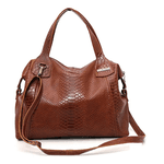 Bolsa grande couro legitimo croco caramelo ref:DM-01CR