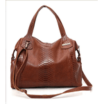 Kit bolsa grande e carteira couro legitimo croco caramelo ref:DM-01BCR