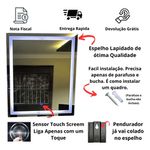 Espelho para Banheiros Retangular Jateado com Led com Fonte 12v Decoração