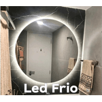 Espelho Redondo 80Cm X 80Cm Lapidado com Led Sem Fio ou com Fonte 12V decoração 