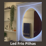 Espelho Orgânico 58x90cm Com Led 4mm