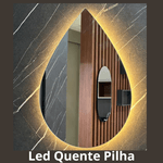 Espelho Gota 60x46 cm Lapidado com LED SEM FIO OU COM FONTE 12V 