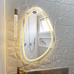 Espelho Orgânico Jateado com 3 TONS DE LED e Botão Touch 51x80cm Decorativo