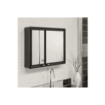 ARMÁRIO PLÁSTICO COM PERFIL DE ALUMÍNIO COM 2 PORTAS 54X11,3X45CM DE SOBREPOR