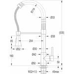 TORNEIRA MONOCOMANDO PARA COZINHA DE MESA COM BICA MOVEL E DUAS FUNCOES GOURMET CELITE CR