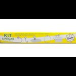 KIT ACESSÓRIO PARA BANHEIRO SAMBA CROMADO COM 5 PEÇAS