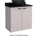 TOUCADOR GABINETE MADEIRA ASTER 60 NUDE COM GRANITO SEM CUBA