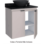 TOUCADOR GABINETE MADEIRA ASTER 60 NUDE COM GRANITO SEM CUBA