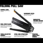Serrote Dobrável Serra Tipo Japonês Preto Toughbuilt Tb-h4-21-2x