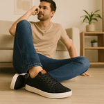 Sapatênis Masculino Slip on em Lona Preto