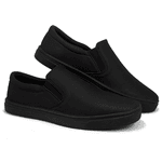 Slip On Casual em Lona Solado Borracha All Black