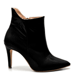 Bota Feminina Cano Curto Bico Fino Napa Verniz Preto