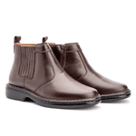 Bota Masculina Conforto Em Couro Legítimo Café