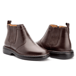 Bota Masculina Conforto Em Couro Legítimo Café
