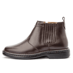 Bota Masculina Conforto Em Couro Legítimo Café