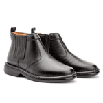 Bota Masculina Conforto Em Couro Legítimo Preto
