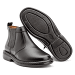 Bota Masculina Conforto Em Couro Legítimo Preto