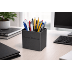 Porta Canetas Personalizavel Deskminder Preto Metalizado