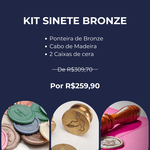 Kit Sinete Bronze Completo e 2 Caixas de Cera 