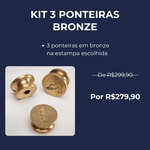 Kit 3 Ponteira Sinete de Bronze 