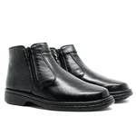 BOTA BOTINA MASCULINA CONFORTO EM COURO PRETO 352