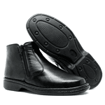 BOTA BOTINA MASCULINA CONFORTO EM COURO PRETO 352