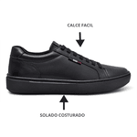 Tênis Masculino Casual Preto Couro DIfranca - 60402
