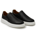 Tênis Masculino Slip On Preto Couro DIfranca - 5000