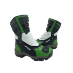 Bota Masculina Motociclista Verde Branco Couro DIfranca - 952