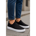 Tênis Masculino Casual Silp On Preto Neoprene DIfranca - 8005