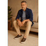 Tênis Masculino Slip On Pinhão Couro Floater DIfranca - 5001