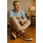 Tênis Masculino Casual Whisky Couro Floater DIfranca - 021