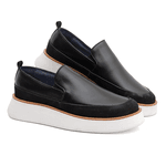 Sapato Casual Masculino Slip On Couro DIfranca - 7706 - Preto