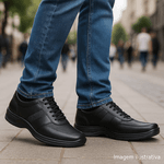 Sapato Masculino em Couro Linha Conforto ZR Shoes - Z01 - Preto