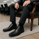 Sapato Social Masculino Couro Legítimo Conforto BR2 - 911 - Preto