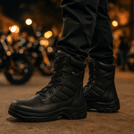 Bota Motociclista Cano Médio Militar Azimute - Comando - Preto