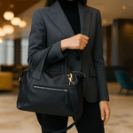 Bolsa Feminina de Mão com Alça Transversal Preto Couro DIfranca - 8603