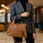 Bolsa Feminina de Mão com Alça Transversal Caramelo Couro DIfranca - 8603