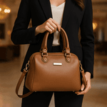 Bolsa Feminina de Mão com Alça Transversal Caramelo Couro DIfranca - 8600