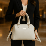 Bolsa Feminina de Mão com Alça Transversal Off White Couro DIfranca - 8600