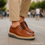 Sapato Casual Derby Masculino DIfranca - 7500 - Castor