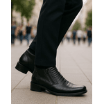 Bota Casual Masculina Couro Legítimo Reta Oposta - 5603 - Preta